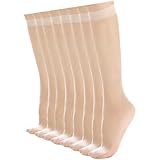 COYUN 4 Paar Damen Kniestrümpfe atmungsaktiv, Knie Seidenfein, Kniestrümpfe Damen, Nylonstrümpfe Damen, reißfest druckfreier, Nylon Socken Seidig Glänzend Fein Feinstrümpfe Damen, seidig glänzend