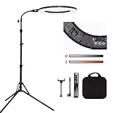 GSKAIWEN 45,7 cm (18 Zoll) 60 W LED Ringlicht Kit dimmbar mit Stativ, weicher Schlauch, Halterung für Telefon, Studio-Fotografie, Porträt, Selfies, Live-Streaming, Augenbrauen-/Wimpern-Tattoo, Make-up