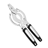 Edelstahl-Jar Opener, verstellbar, manuell, multifunktional, Nut Cracker, ergonomisches Design und rutschfester Griff, für Senioren und Sufferer, 24,6 x 9,76 x 0,51 cm
