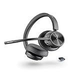 Poly Voyager 4320 UC schnurloses Headset, Stereo-Kopfhörer mit Noise Cancelling-Mikrofonarm, Verbindung mit PC/Mac/Mobiltelefon über Bluetooth, Kompatibel mit Teams (zertifiziert), Zoom und andere