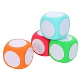 LALADEFIEE 4 Stück Schaumstoffwürfel mit Trocken Abwischbarer Oberfläche Wiederverwendbare Beschreibbare Lernwürfel für Grundschüler Leicht Sicher für Mathematik Geometrie Zählen und