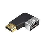 WOURRD HDMI-kompatibler 2.1 8Ks-Verlängerungsanschluss-Adapter, 48 Gbit/s, Stecker auf Buchse, Konverter, 8Ks@60Hz, 4K @ 120Hz, 3D-Ohrbogen