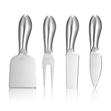 Gsrhzd Käsemesser Set, 4 Stück Buttermesser, Edelstahl Käsebesteck, Buttermesser Klein, Mini Streichmesser, Dessertmesser, Geeignet für Alle Käsesorten, für Kuchen-Dessert-Käsesalat