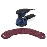 FERM Exzenterschleifer 125 mm – 300 W Handschleifer mit variabler Drehzahl 6.000–13.000 U/min, Staubabsaugung, Softgrip, inkl. Schleifpapier & Staubbox ESM1015