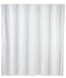 WENKO Anti-Schimmel Duschvorhang Weiß, Textil-Vorhang mit Antischimmel Effekt fürs Badezimmer, waschbar, wasserabweisend, mit Ringen zur Befestigung an der Duschstange, 180 x 200 cm