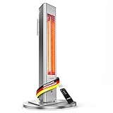 VASNER HeatTower Wärmestrahler – Infrarot Standheizstrahler 2500 Watt - Heizstrahler Terrasse elektrisch 4 Heizstufen - Elektro Heizstrahler Outdoor - Terrassenstrahler Infrarot inkl. Fernbedienung