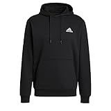 adidas Herren Essentials Fleece Hoodie, Black / White, L