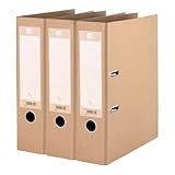 Oxford Ordner A4, 8 cm breit, gut für die Umwelt, in beige, 3 Stück