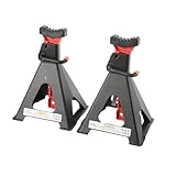 Lfhelper 2 Stück Unterstellböcke Tragkraft 6 t Wagenheberständer Stützböcke Autostützen Autoböcke Wagenheber mit Ratsche, 390 mm-585 mm Höhenverstellbar