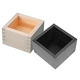 MAGICLULU 2 Stück Quadratische Japanische Holzkisten für Sakebecher Aufbewahrungsboxen Robust und Kompakt Multifunktional für Schmuck und Kleine Gegenstände für Zuhause und Reisen