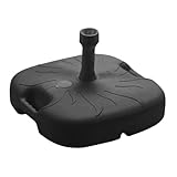 Kunststoff Schirmständer anthrazit zum Befüllen für Schirmstöcke bis 33 cm - 45 x 45 cm – Sonnenschirm Halter befüllbar mit 18 L Wasser oder Sand – Schirm Standfuß Sonnenschirm Ständer Schirmgewicht