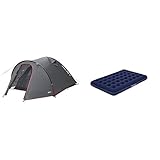 High Peak Kuppelzelt Nevada 3, Campingzelt mit Vorbau & Bestway Luftbett Blue Horizon Double XL/Lo 191 x 137 x 22 cm