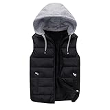 Steepweste Herren Leicht Sommer - Daunenweste Herren Mit Kapuze Ärmellose Übergangsjacke Leichte Bodywarmer Fashion Softshellweste Thermo Weste Mit Taschen Pufferweste Regular Fit Warme Winterweste