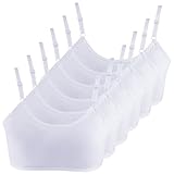 DASHUAIGE 6er-Pack Sport Kinder Unterwäsche Mit Gepolsterte Verstellbarem Schultergurt Bralette BHS Bustier 10-16 Jahre (Weiß)