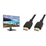 Philips 272S1M - 27 Zoll FHD Monitor, höhenverstellbar & Amazon Basics 4K-HDMI-Kabel, 0,9 m, 18 Gbit/s Highspeed mit Ethernet, 4K@60Hz, 2160p, 2 Stück, Schwarz