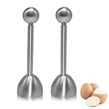 2 Stück Eierköpfer Edelstahl Eieröffner, Eier Cutter Eierköpfer, Eier Cracker für Weiche und Hartgekochte Eier oder Rohe Eier, Silber