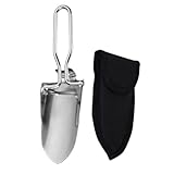 ARTSEWPLY Faltbare Wanderschaufel aus Edelstahl Kleine Camping und Gartenschaufel mit Tragetasche Multifunktional für Outdoor Gartenarbeit und Angeln