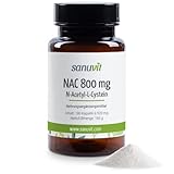 Sanuvit® - NAC 800 mg pro Kapsel | 180 Kapseln | Hochdosiert | N-Acetyl-L-Cystein | Hohe Bioverfügbarkeit und Verträglichkeit | Vegan | Hergestellt in Österreich