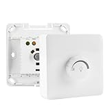 Dimmer Schalter für LED Lampe Lichtschalter Dimmbar 86 * 86mm 110-250V 10-16A 1-400W Unterputz Drehknopf Dimmschalter Stufenlose Geschwindigkeitsregulierung für Glühlampen und Halogenlampen