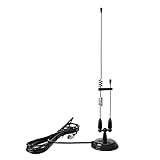 HYS Amateurfunk Antenne 2m/70 cm | Dualband Starker Magnetfußantenne | Amateurfunkantenne mit PL259-Stecker | MS10 (Black)