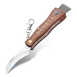 XHYASD Pilzmesser mit Bürste, Tragbar Schwammerlmesser, Edelstahl Klapp Pilzmesser für Den Außenbereich