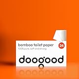DooGood Toilettenpapier aus 100 % Bambus (10 cm x 10 cm Blätter, 24 Stück), weich, stark, nachhaltig, giftfrei, plastikfrei, fügen Sie sie zu Ihrer Haushalts-Essentials Liste hinzu.