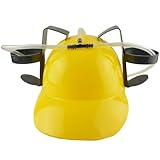 HWXZUUO Bierhut, Verstellbarer Bierhelm -Trinkhut mit Tassenhalter und Strohhalm, durchlaufsicherer Trinkhelm mit Strohklemme, lustige Hüte für Bierfestivalparty, Junggesellenparty, Bierhut