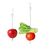 2 Stück Vogelspieß Papageienspieß Futterspender,Wellensittich Zubehör,Spielzeug,Vogel,Vogelspielzeug,Futterkrippe,für Hühnerspielzeug,Edelstahl,Hühnergemüsespieß,Vogelgemüsespieß,Futtersuchspielzeug