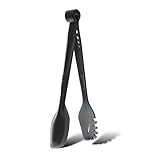 Salatbesteck Kunststoff und spülmaschinenfest, Innovative 3in1 Funktion Spaghettizange und Küchenhelfer, Servierbesteck für Salat, Pasta, Grill & BBQ, BPA-frei und Camping