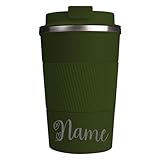 loongway Personalisierter Kaffeebecher Edelstahl Thermobecher Klein mit Namensdruck Auslaufsicher Geburtstagsgeschenk für Jungen und Mädchen