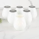HOFER 6 x Bistro-Licht milchweiß | Windlicht Outdoor | Hochwertige Kerze im Glas | Outdoor Kerzen für Adventmarkt | Weihnachtsmarkt | Gartenparty | Deko für draußen
