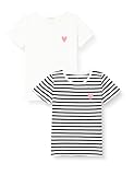 TOM TAILOR Mädchen 1032157 Kinder T-Shirts Im Doppelpack Mit Herz-Print, 10315 - Whisper White, 116-122 EU