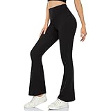 ACTINPUT Yogahose Damen Schlaghose Blickdicht Flared Leggings Bootleg Sporthose Bootcut Jogginghose Fitnesshose Jazzpants（Schwarz，S）