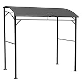 Outsunny Grillpavillon 215 x 150 x 220 cm Wasserabweisend Gartenpavillon mit Gebogendach, Gartenlauben mit Haken, BBQ Pavillon, Gartenzelt Grillzelt Partyzelt für Garten Party Picknick BBQ, Dunkelgrau