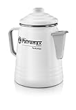 Petromax Perkolator aus Emaille - Kaffeekanne für verschiedene Herdarten und offenes Feuer - aromatischer Kaffee und Tee mittels Perkolator-Prinzip - Weiß - 1,5 Liter