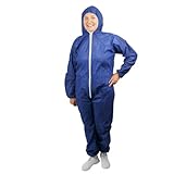 ARNOMED PP-Schutzanzug Extra Stark, Ganzkörperanzug Blau 50g/m², Maleranzug-Einweg XXL, Arbeits-Overalls für Herren/Damen mit Kapuze, Einweg Overall, Schutzanzug Einweg, Einweg-Overalls