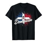 Dominikanische Republik Flagge Spritzfarbe Dominikanischer Stolz T-Shirt