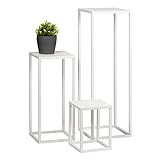 bremermann Blumenhocker 3er-Set, Metall-Blumenständer, Blumensäule (White)