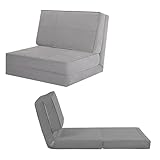 COSTWAY Bodensofa Klappbar, 4 in 1 umwandelbares Schlafsofa gepolsert mit 5-stufig Verstellbarer Rückenlehne, Bodensessel mit Schlaffunktion, Sofabett Klappsofa für Wohnzimmer, Schlafzimmer (Grau)