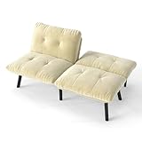 DRIXNO Klappbares Schlafsofa, Sofa mit Schlaffunktion, Bettsofa mit Großer Liegefläche, Platzsparendes Gästebett, Geeignet Für Wohnzimmer, Büro, Lounge, Zimmer, Schlafzimmer, Beige