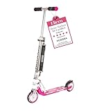 HUDORA Monopattino BigWheel 125 - Monopattino in alluminio sicuro e di pregio per bambini - Altezza regolabile e struttura pieghevole carico fino a 100kg - Monopattino stabile con tracolla