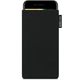 Adore June Classic Schwarz Tasche kompatibel mit iPhone SE2 2020 Handytasche aus widerstandsfähigem Cordura Stoff mit Display Reinigungs-Effekt, Made in Europe