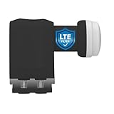 TechniSat Universal-Twin-LNB - für 2 Teilnehmer (mit LTE-Filter, Wetterschutz, digital, UHD, 4K, Full HD, Premium-Qualität, störungsfreier Sat-Empfang) schwarz
