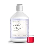Biovitup Marine Collagen 12500 mg – Flüssiges Meereskollagen mit Vitamin C, Hyaluronsäure, Biotin & Zink – Premium Kollagen Drink für Haut, Haare & Nägel – 500 ml