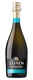 Zonin Prosecco D.O.C. Vino Spumante Brut (1 x 0.75l), feinperlend, platingelb im Glas, zum Genießen mit besten Freunden