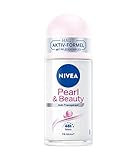 NIVEA Pearl & Beauty Deo Roll-On (50 ml), Anti-Transpirant schützt 48h vor Schweiß und Körpergeruch, pflegendes Roll-On mit Perlenextrakten