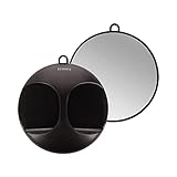 TB Tools for Beauty T4B LUSSONI Schwarz breiter, praktischer und professioneller Friseur-Handspiegel 28 cm für Salons, Friseure, Kosmetikerinnen, Damen Herren