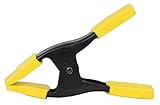Stanley 9-83-080 Federzwinge Metall (50 mm Spannweite, 198 g, stabiles Metallprofil für Stärke + Haltbarkeit, Schutzkappem zum Schutz vor Kratzern und Beschädigungen), Yellow/Black