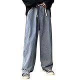 Jeans Herren Baggy Y2k Hip Hop Streetwear Jeanshose Skateboard Jeans Teenager Jungen Loose Fit Pants Chino Hosen Herren Classic Regular Hosen mit Tunnelzug Straight Herren Jeans