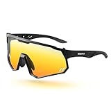 Dowinx Blaulichtfilter Brille Blue Light Blocking Glasses Gaming Brille Bildschirmbrille Klare Uv400-Linse, Rennstil mit Bernsteinfarbener Linse (Black Amber)